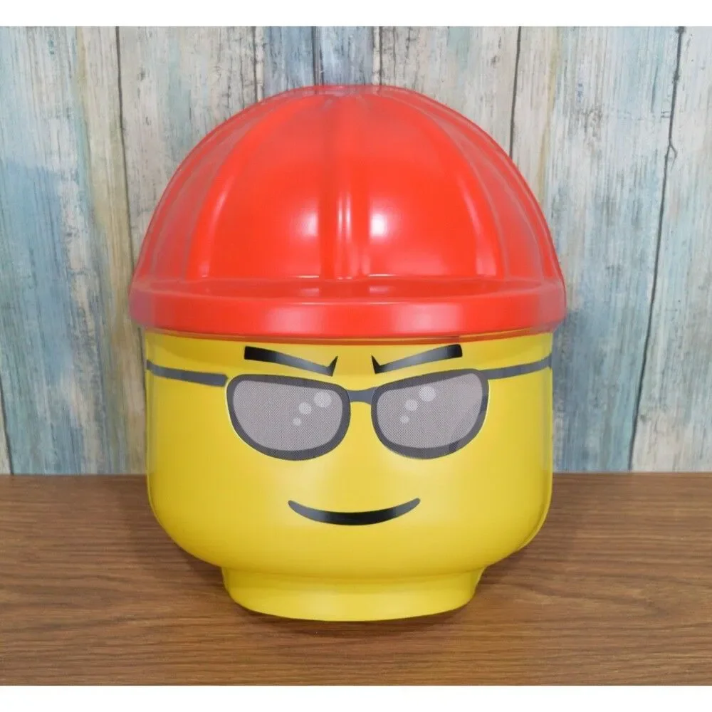 LEGO Construction Worker Mask Minifigure Head Yellow Hard Hat Halloween Costume